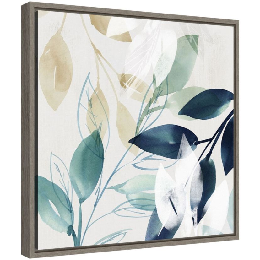 Green Sleeves II (Leaves) Framed Canvas Wall Art Print