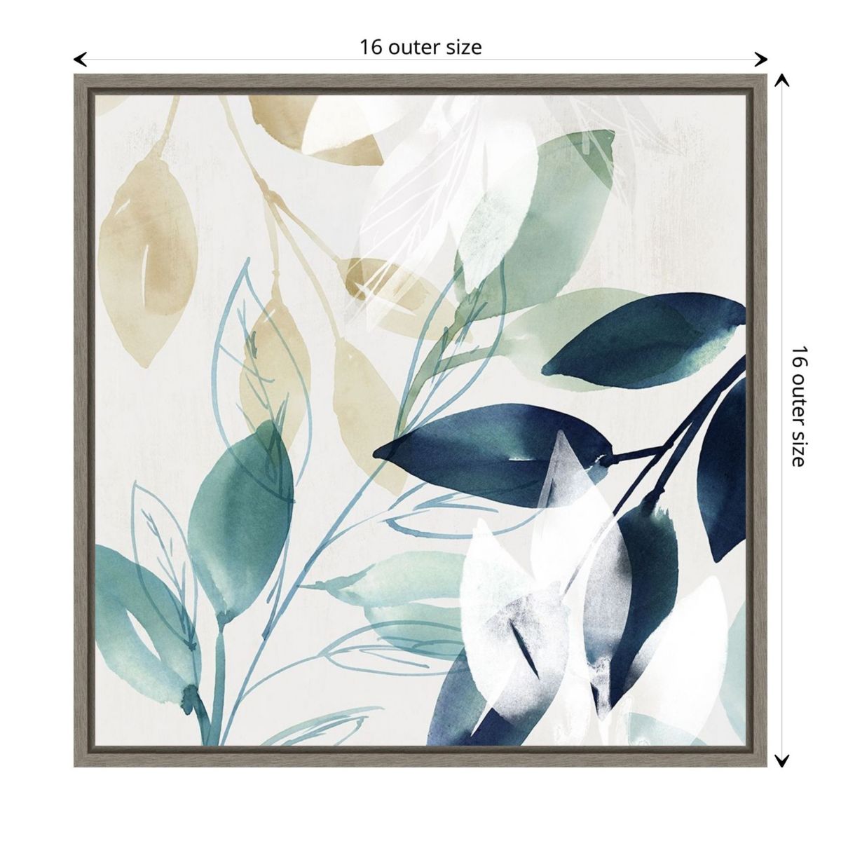 Green Sleeves II (Leaves) Framed Canvas Wall Art Print