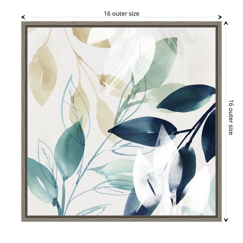 Green Sleeves II (Leaves) Framed Canvas Wall Art Print
