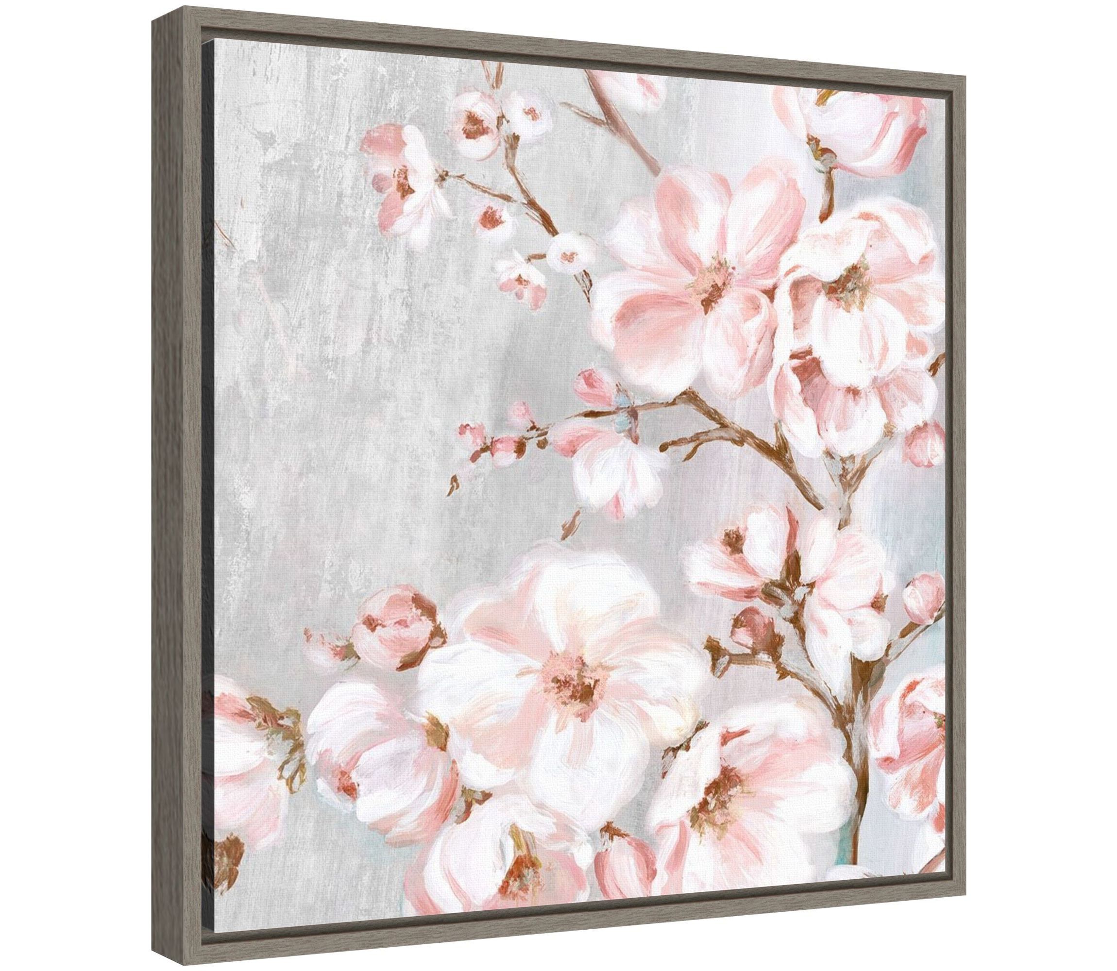 Spring Cherry Blossoms II Framed Canvas Wall Art Print