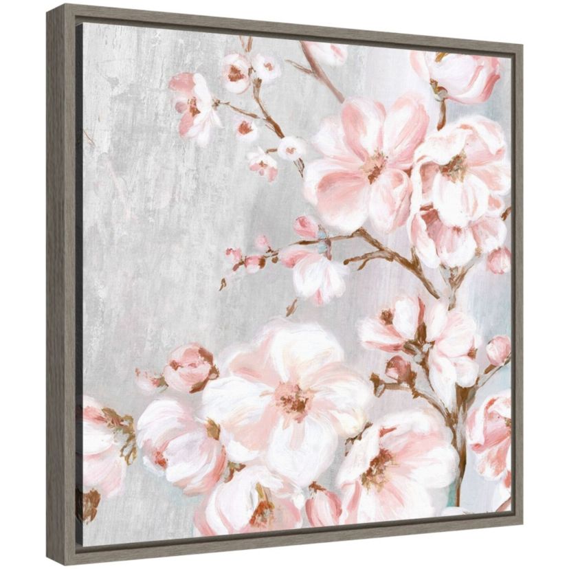 Spring Cherry Blossoms II Framed Canvas Wall Art Print