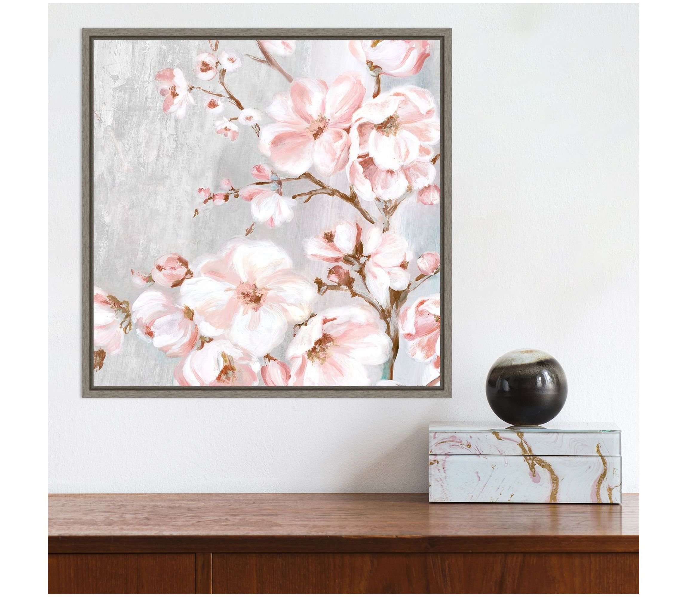 Spring Cherry Blossoms II Framed Canvas Wall Art Print