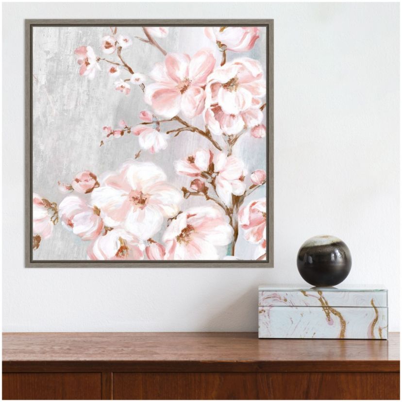Spring Cherry Blossoms II Framed Canvas Wall Art Print