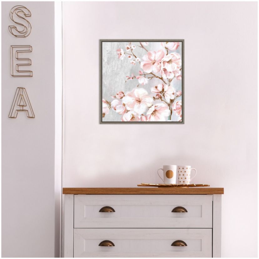 Spring Cherry Blossoms II Framed Canvas Wall Art Print