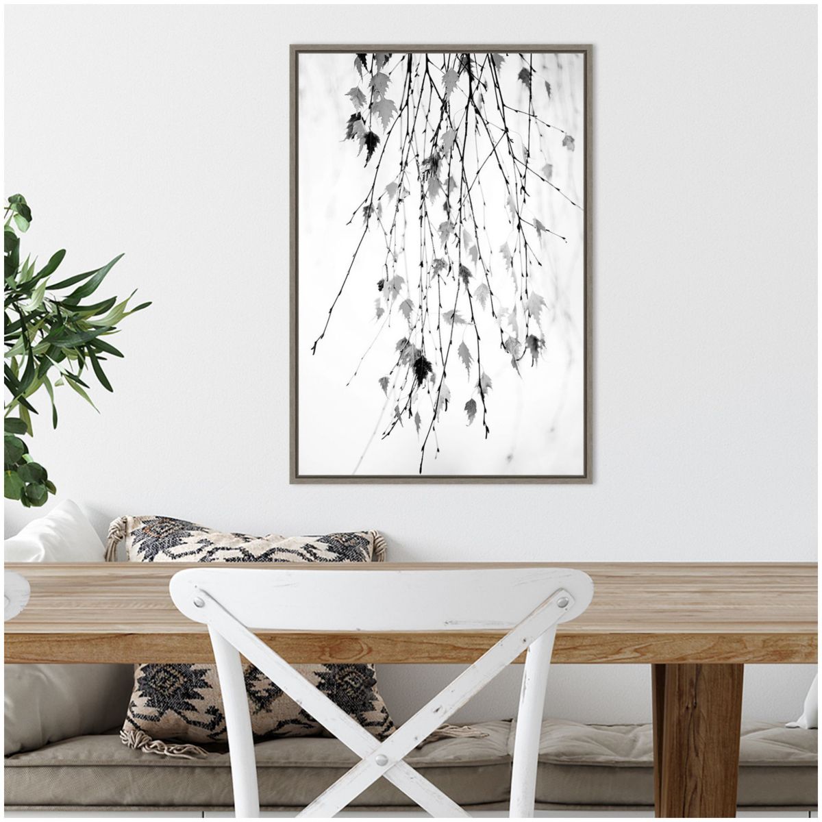 Hanging (Branches) Framed Canvas Wall Art Print