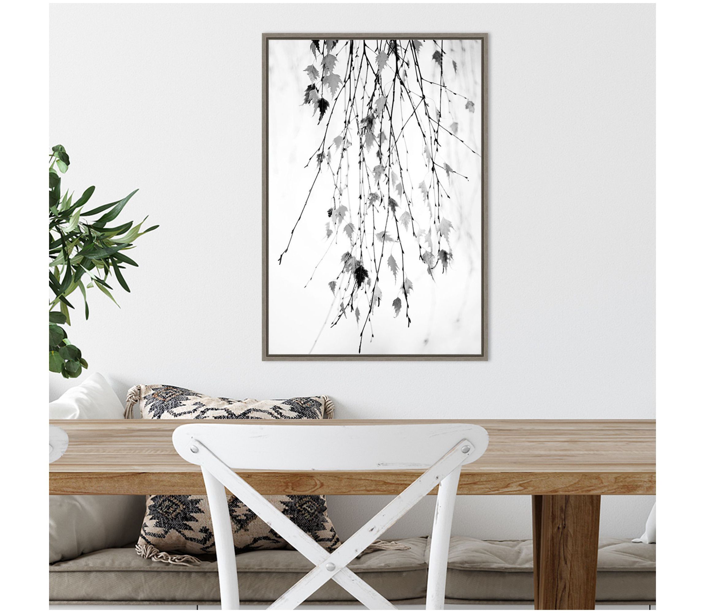 Hanging (Branches) Framed Canvas Wall Art Print