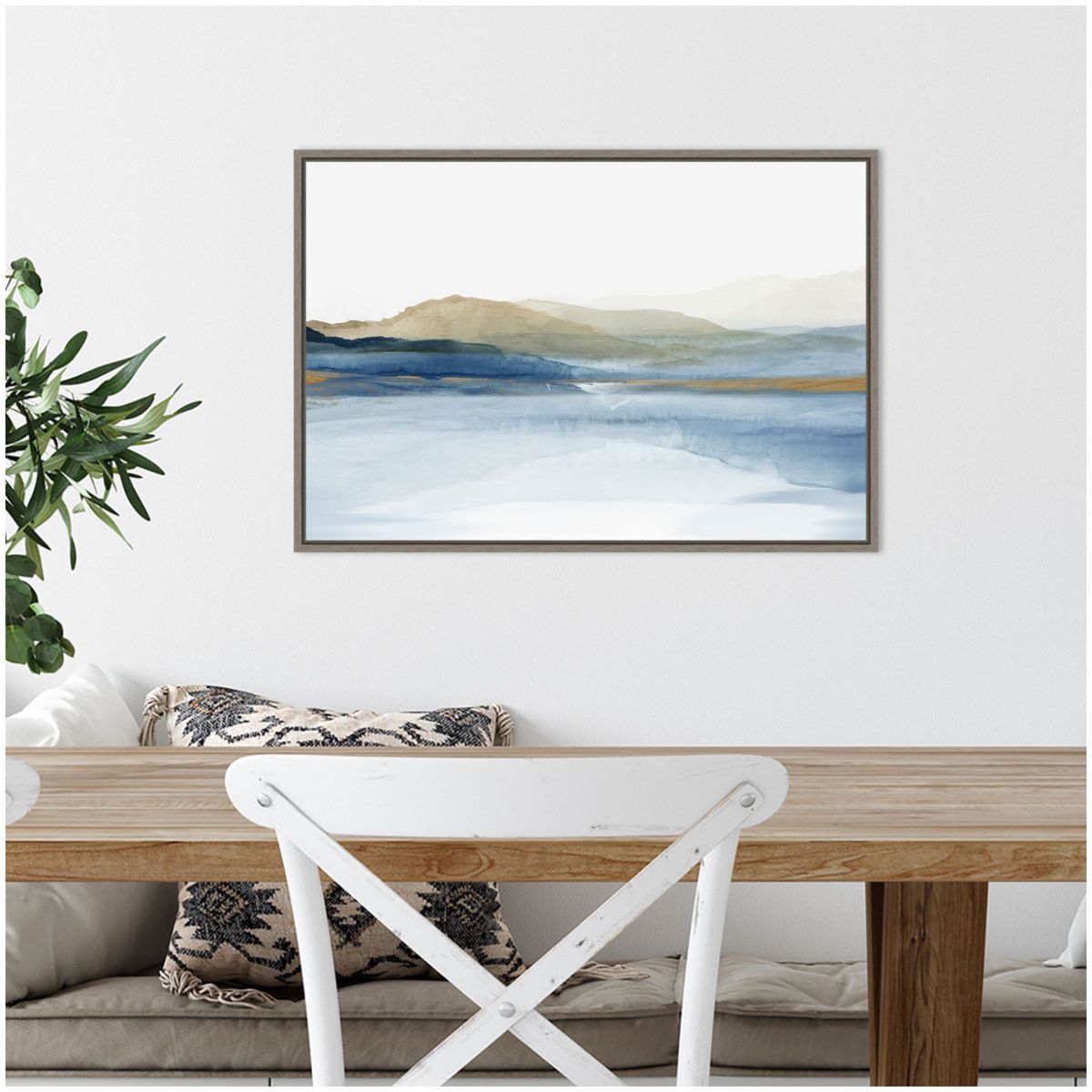 Mountain Landscape Framed Canvas Wall Art Print