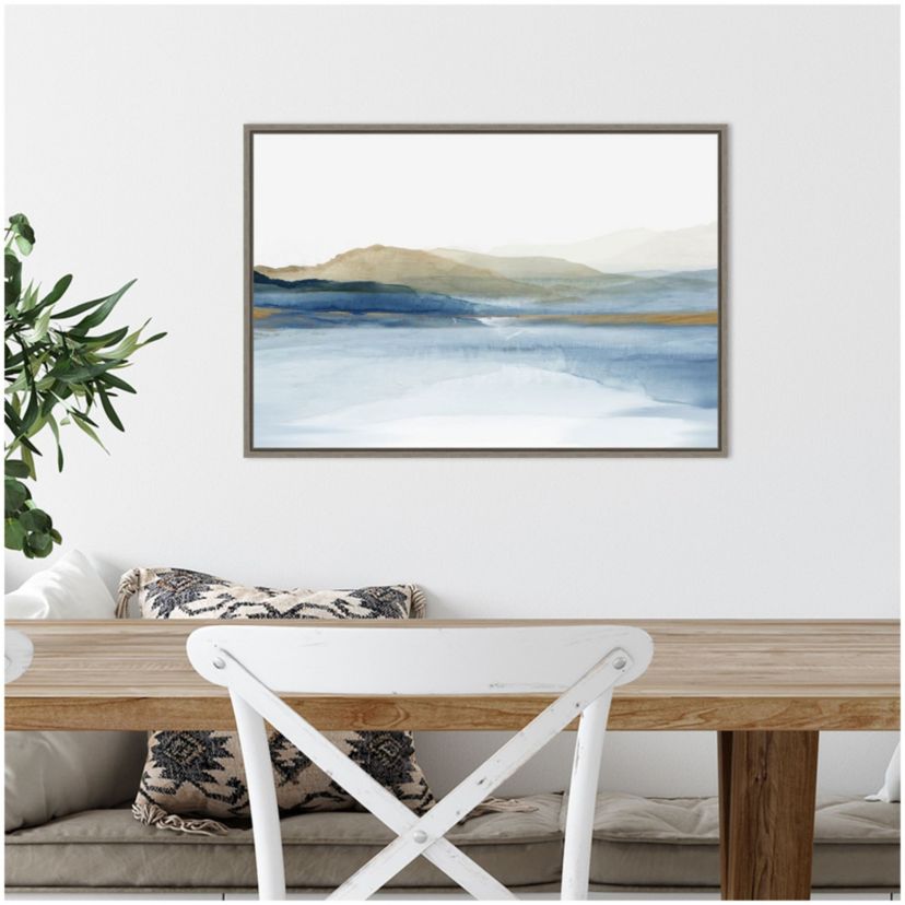 Mountain Landscape Framed Canvas Wall Art Print