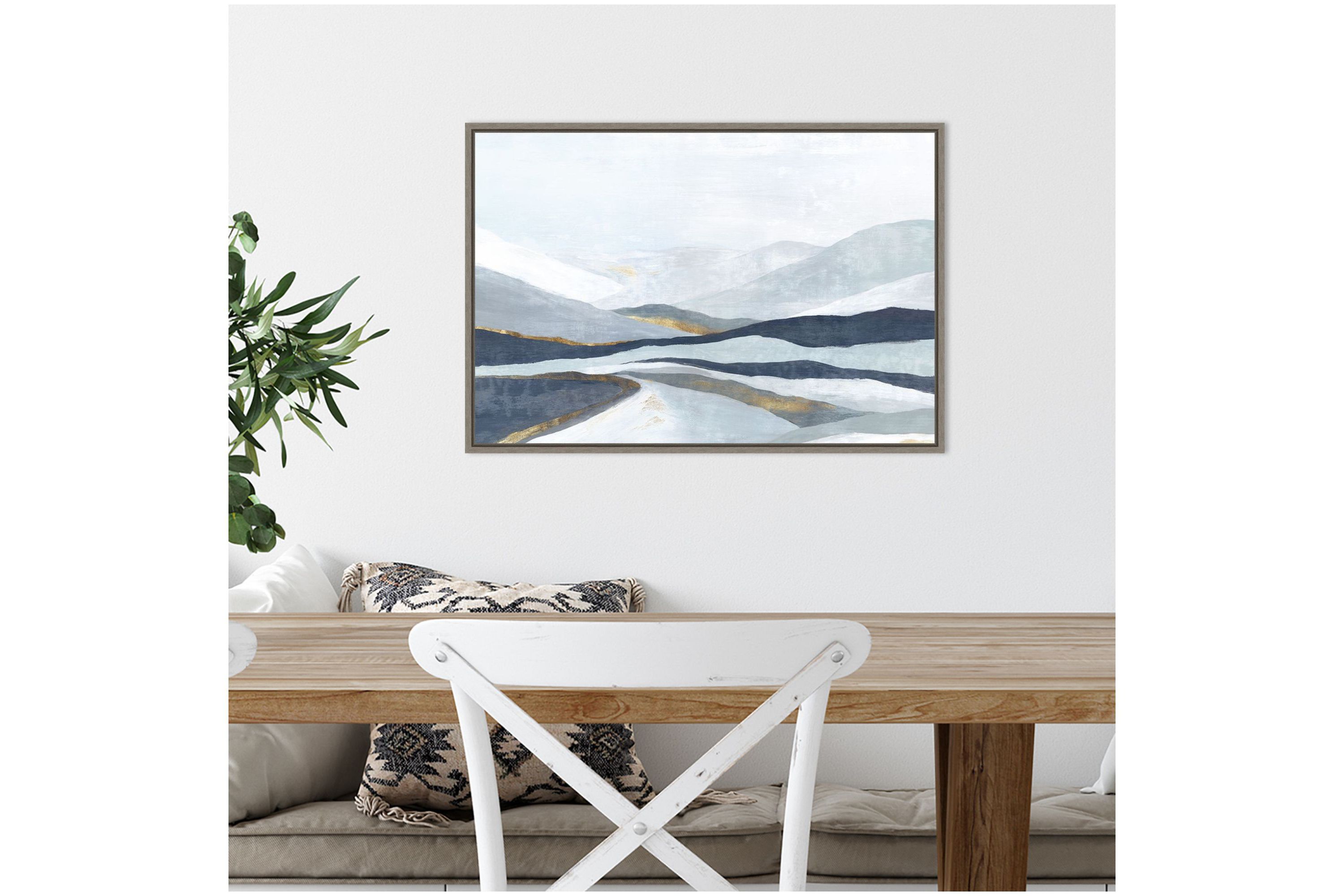 Far Away Land I (Mountains) Framed Canvas Wall Art Print