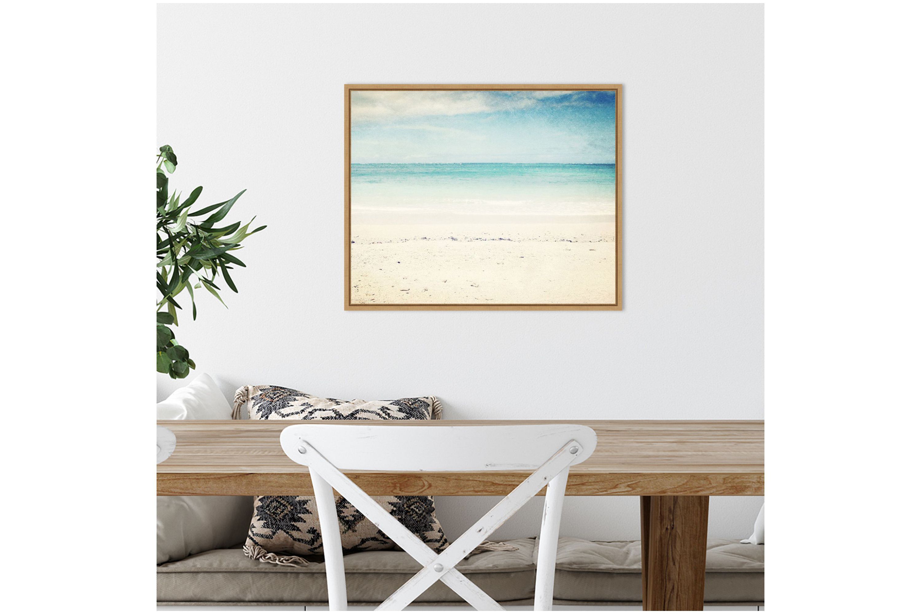 In the Clear (Beach) Framed Canvas Wall Art Print