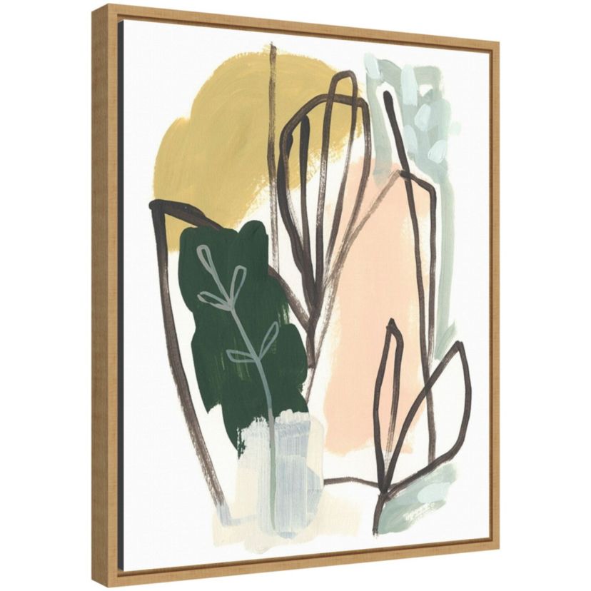 Tropical Abstract I Framed Canvas Wall Art Print