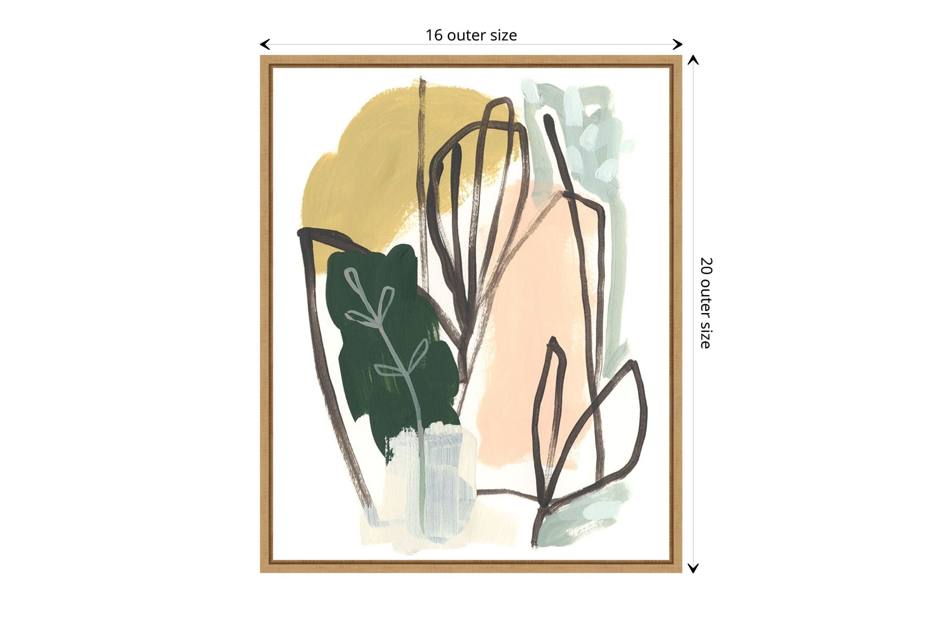 Tropical Abstract I Framed Canvas Wall Art Print
