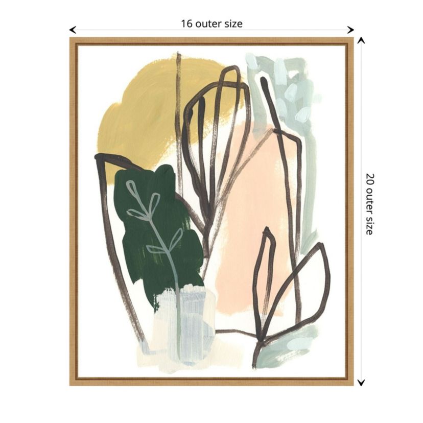 Tropical Abstract I Framed Canvas Wall Art Print
