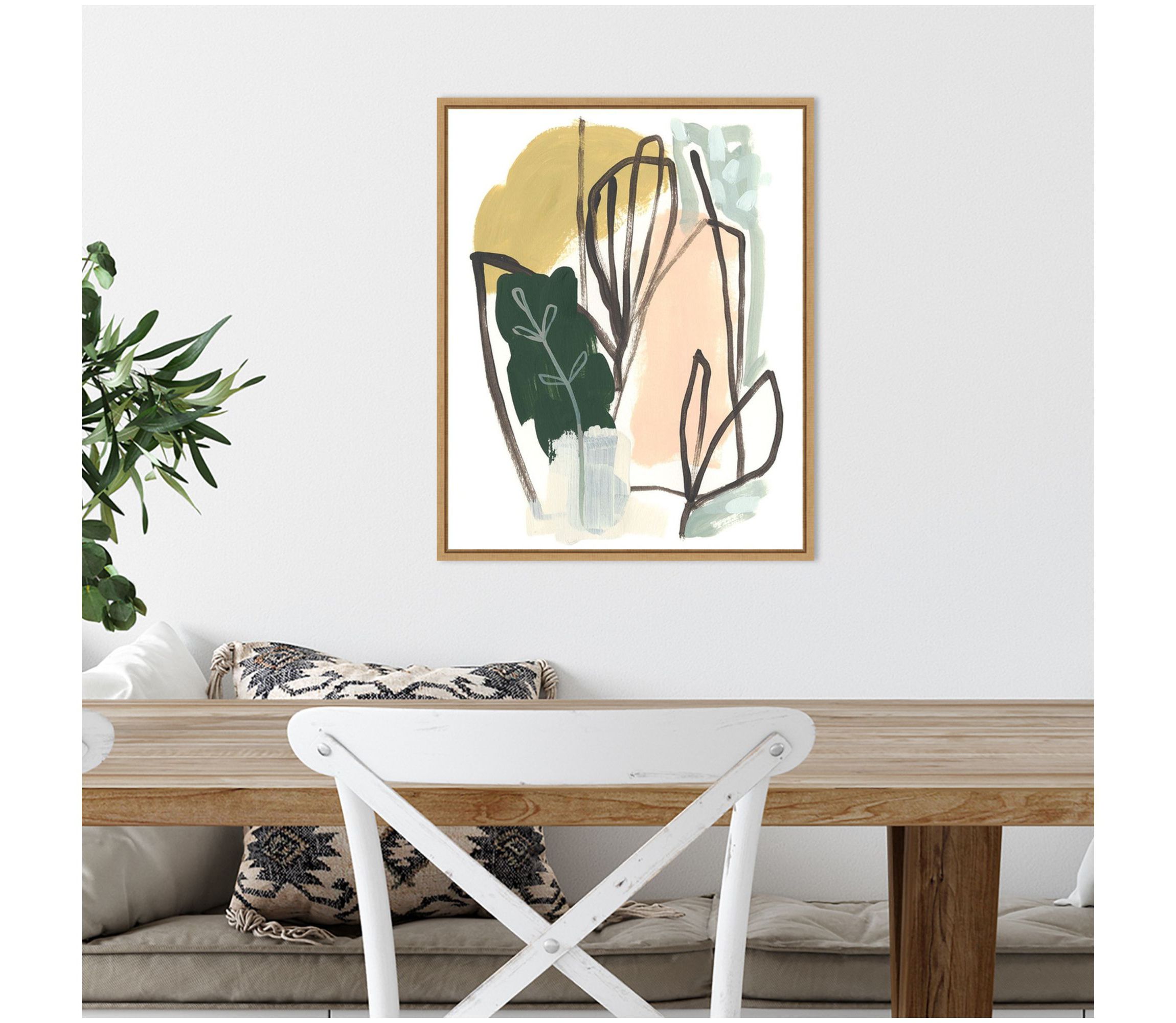 Tropical Abstract I Framed Canvas Wall Art Print
