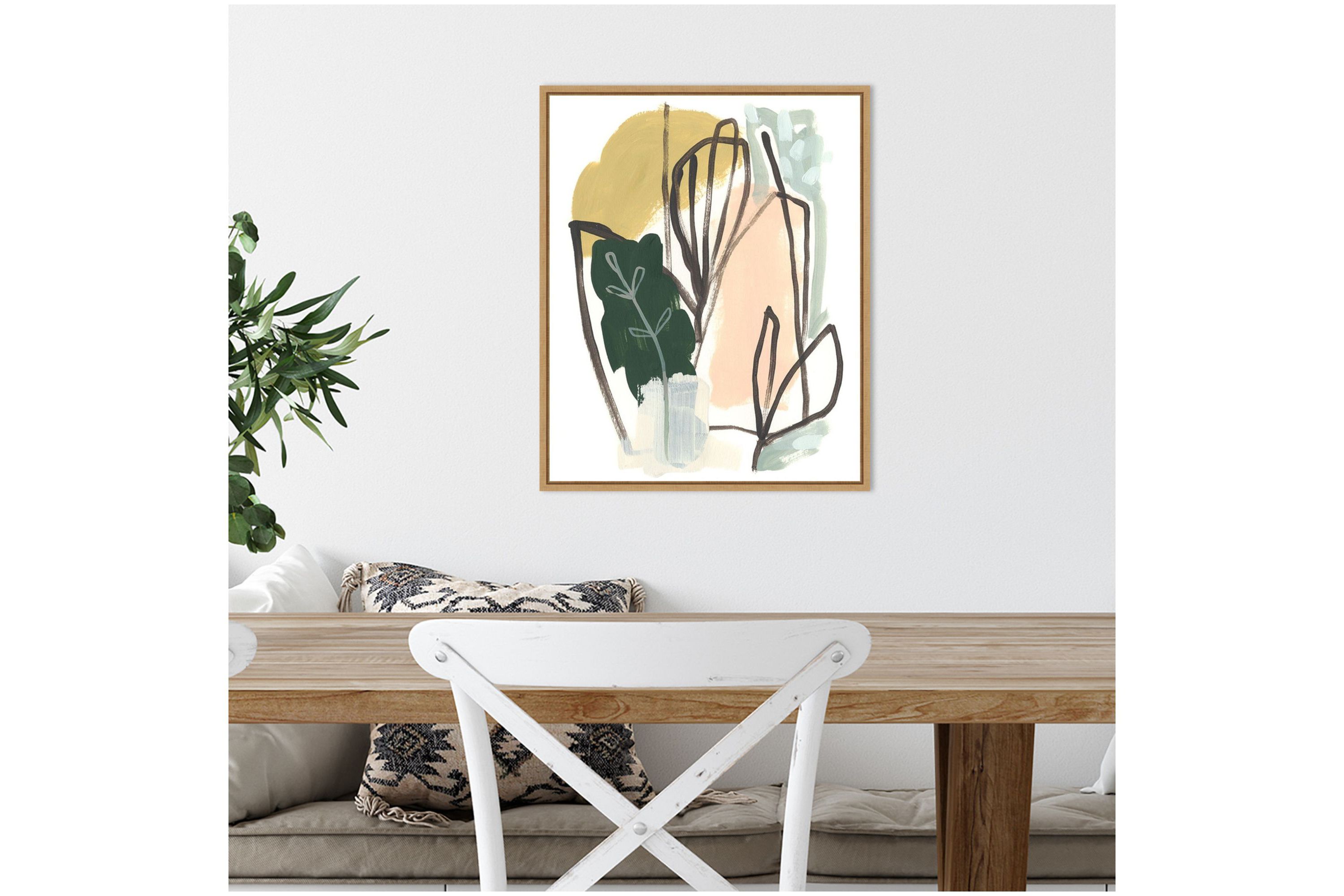 Tropical Abstract I Framed Canvas Wall Art Print