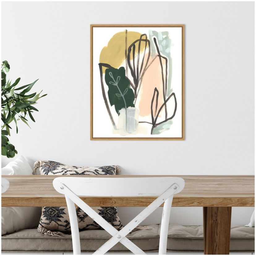 Tropical Abstract I Framed Canvas Wall Art Print