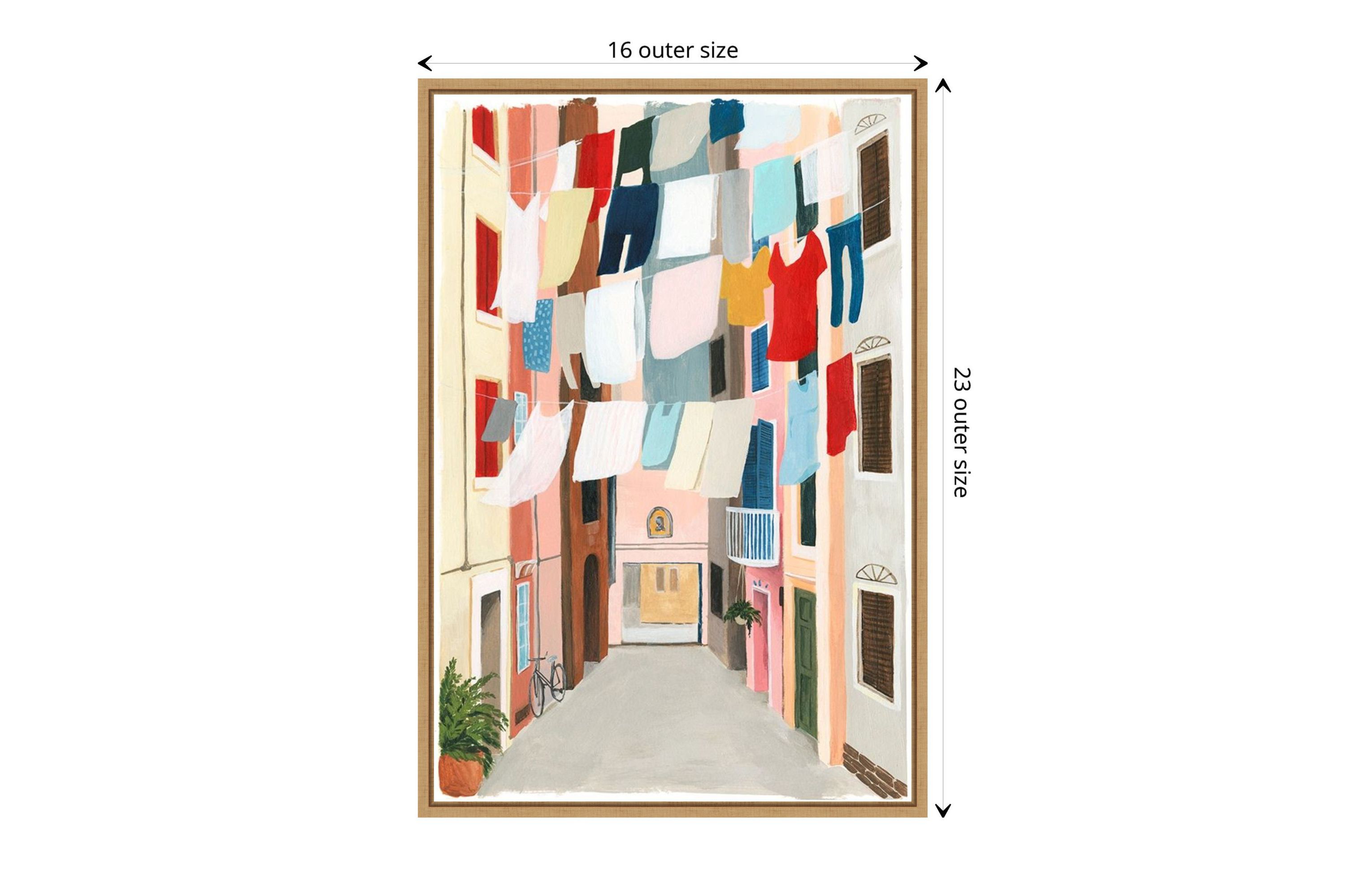 Laundry Day II Framed Canvas Wall Art Print