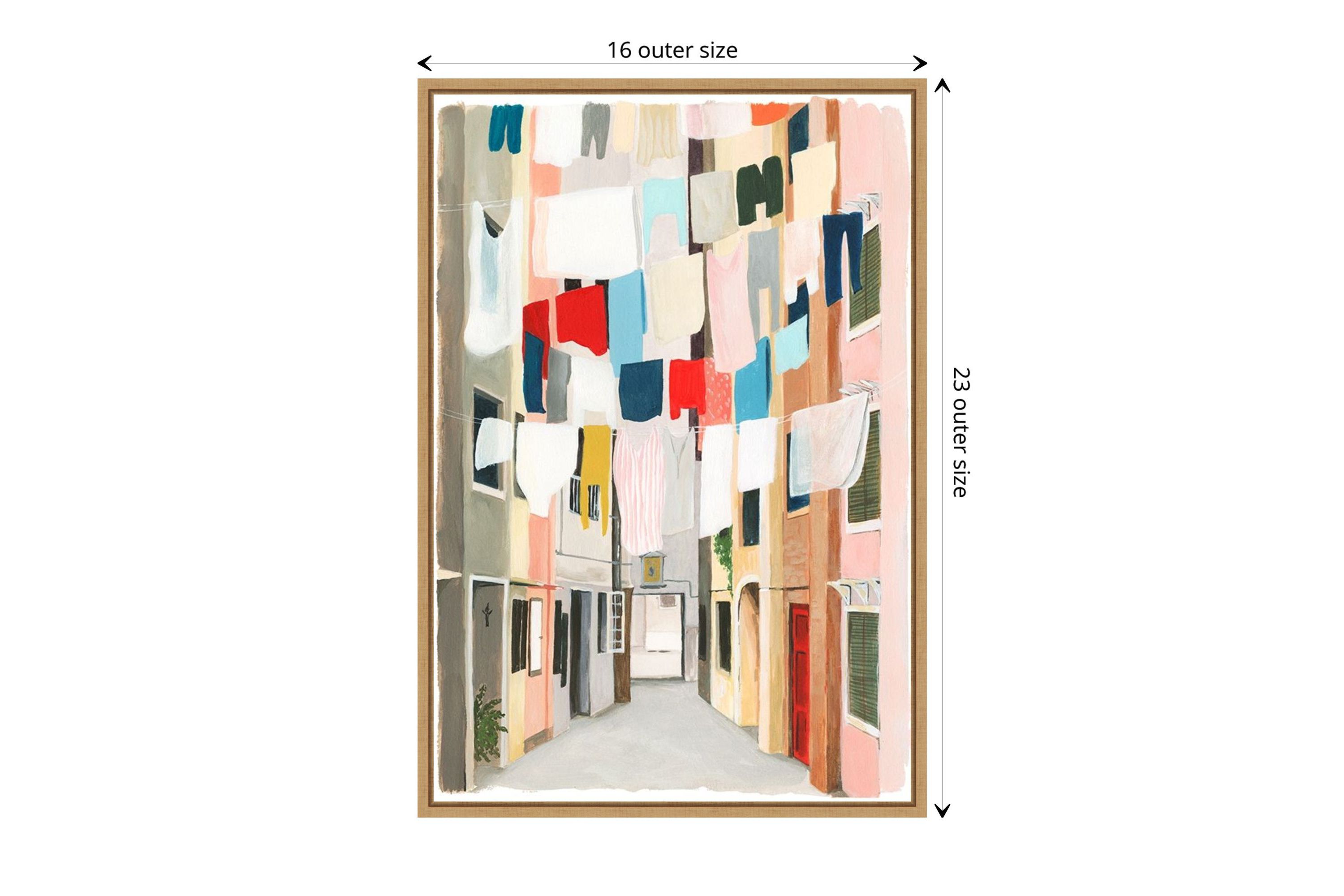 Laundry Day I Framed Canvas Wall Art Print
