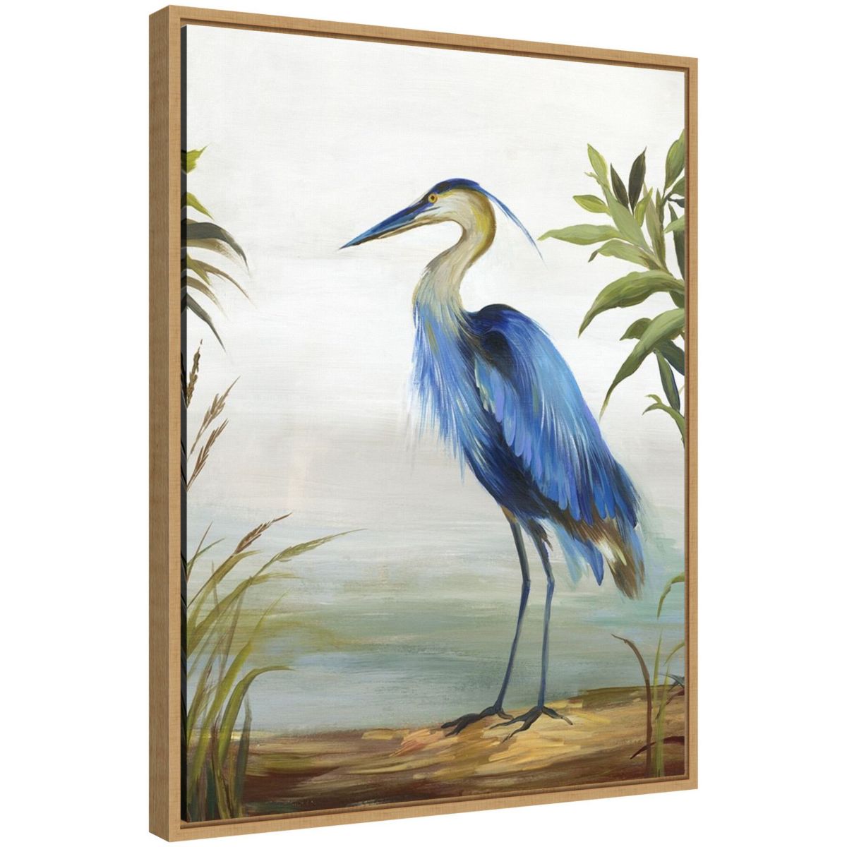 Blue Heron Framed Canvas Wall Art Print