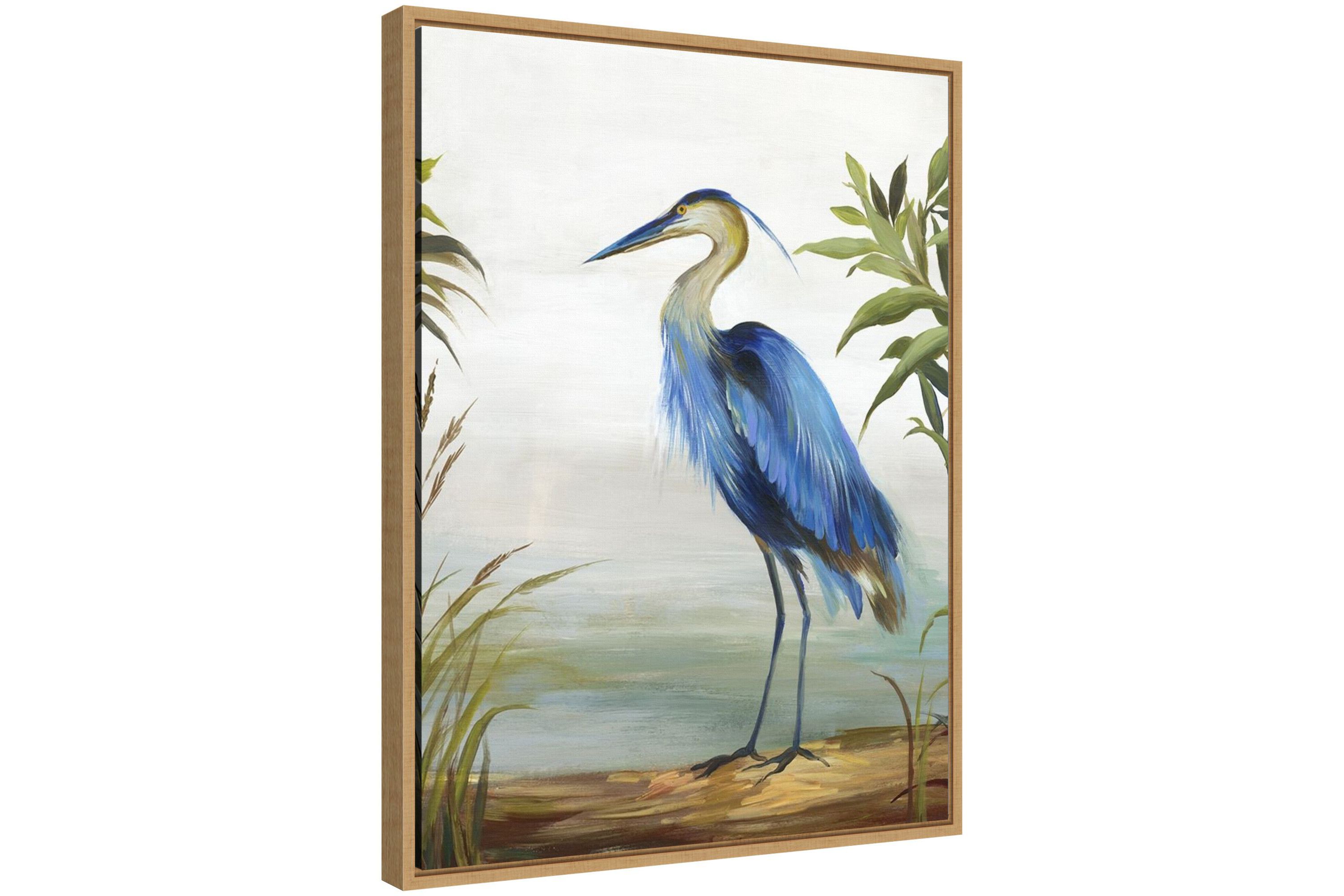 Blue Heron Framed Canvas Wall Art Print