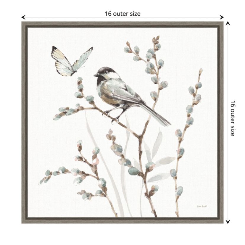 A Country Weekend XVII (Bird and Butterfly) Framed Canvas Wall Art Print