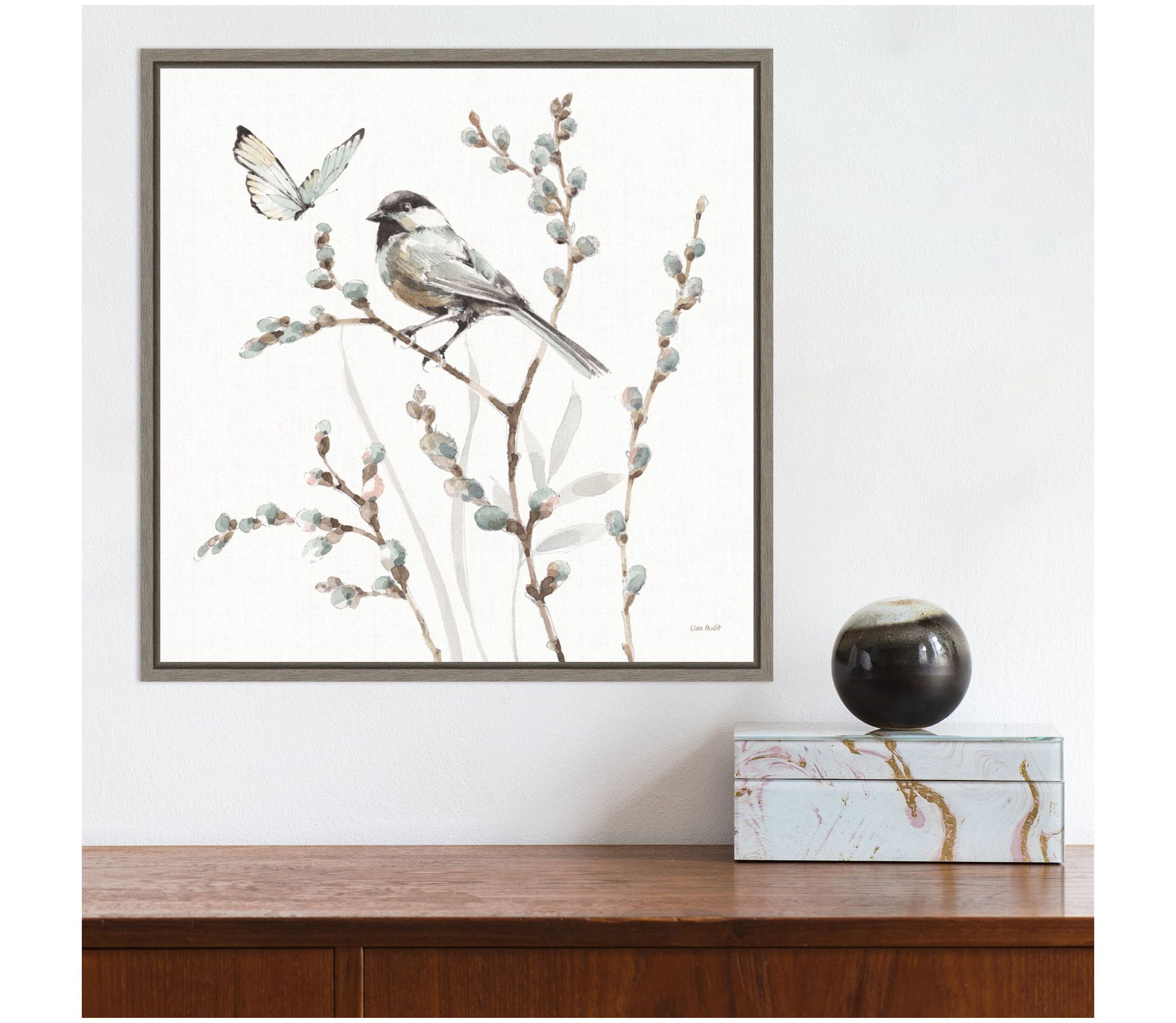 A Country Weekend XVII (Bird and Butterfly) Framed Canvas Wall Art Print