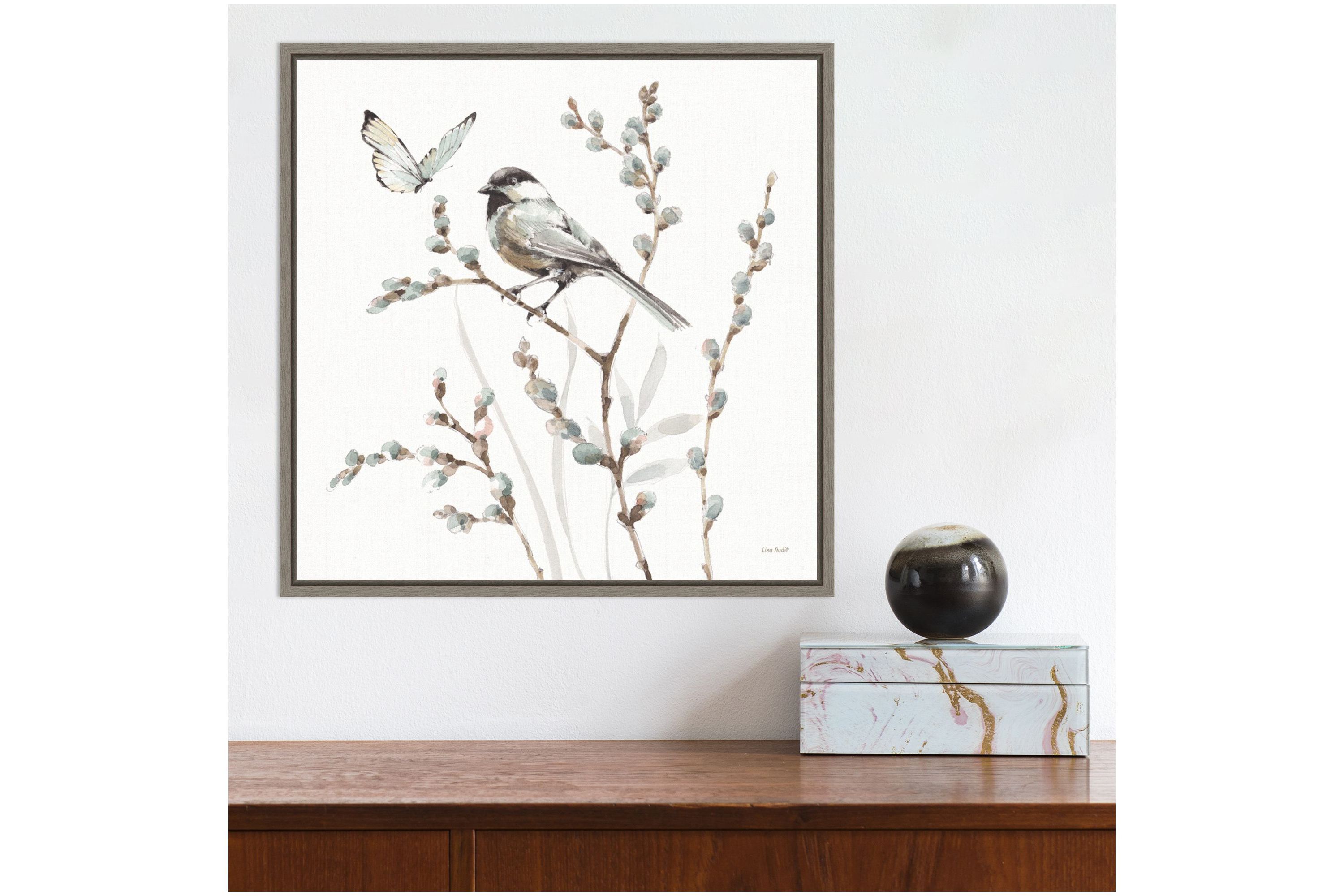A Country Weekend XVII (Bird and Butterfly) Framed Canvas Wall Art Print