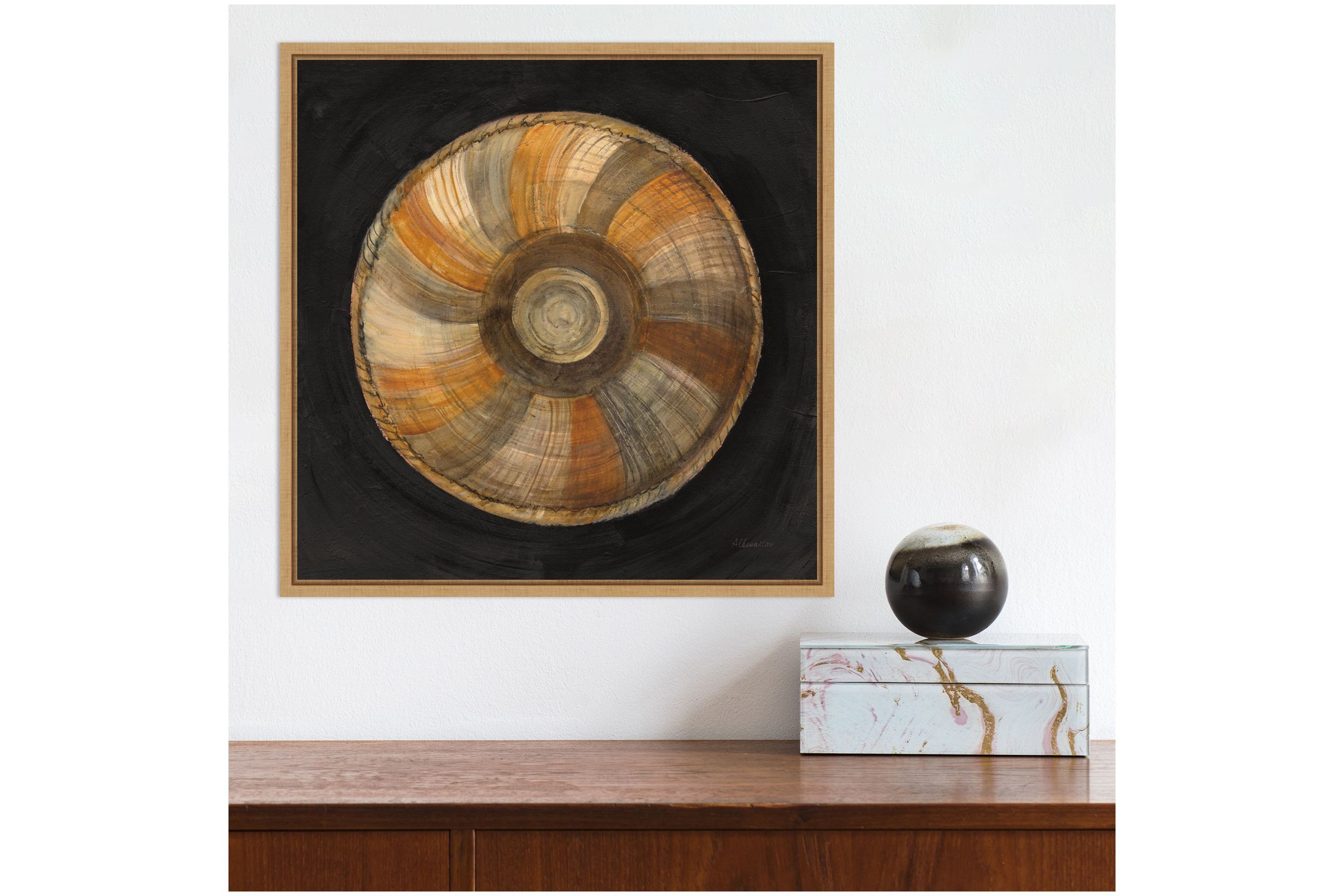 Woven Beauty II on Black Framed Canvas Wall Art Print