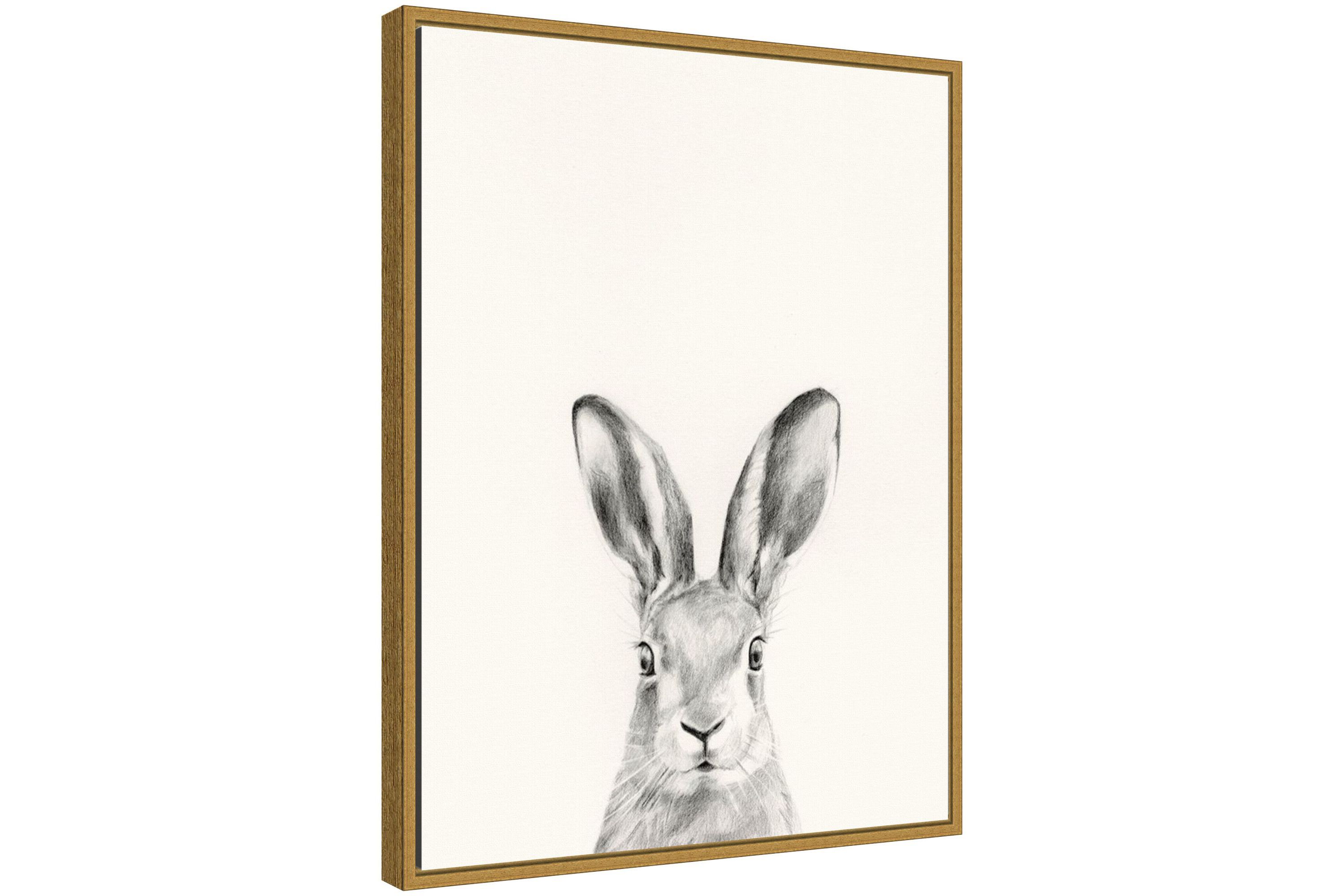 Animal Mug I (Rabbit) Framed Canvas Wall Art Print