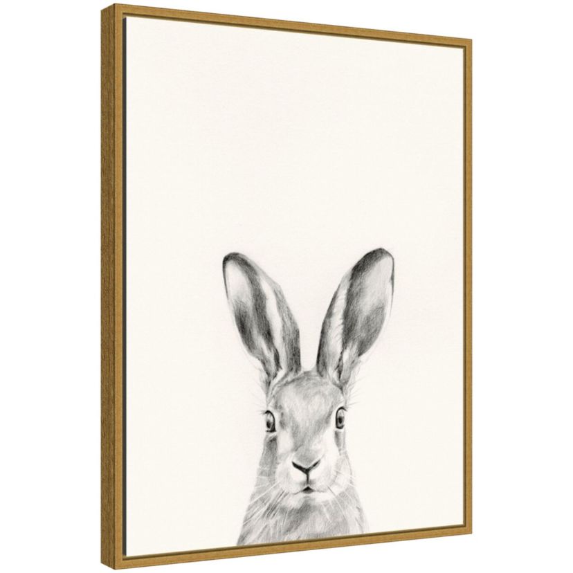 Animal Mug I (Rabbit) Framed Canvas Wall Art Print