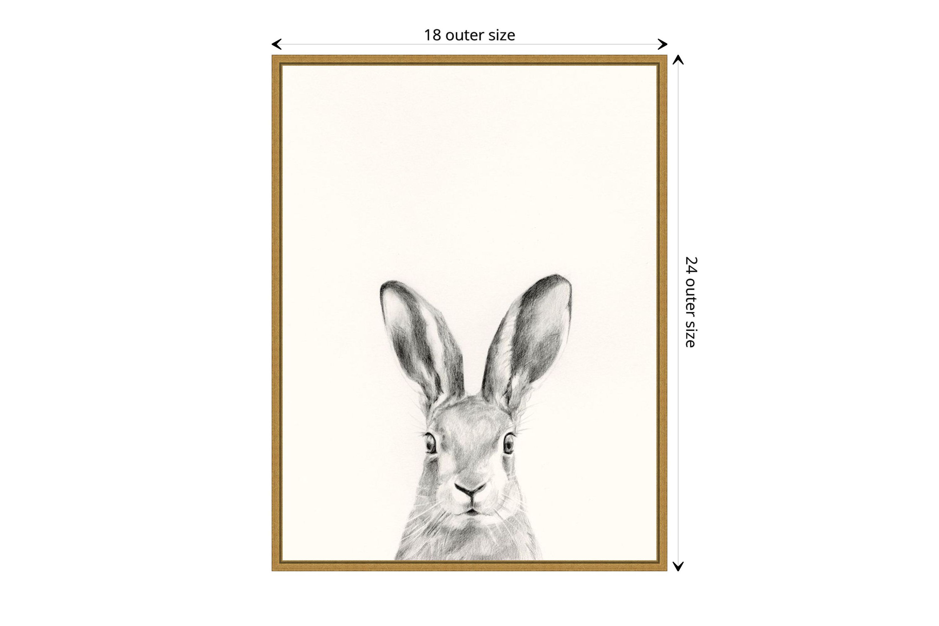 Animal Mug I (Rabbit) Framed Canvas Wall Art Print