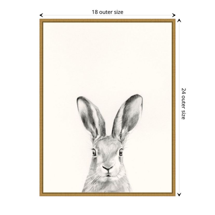 Animal Mug I (Rabbit) Framed Canvas Wall Art Print