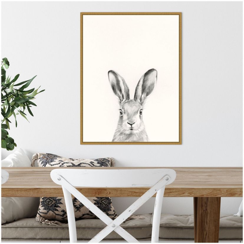 Animal Mug I (Rabbit) Framed Canvas Wall Art Print