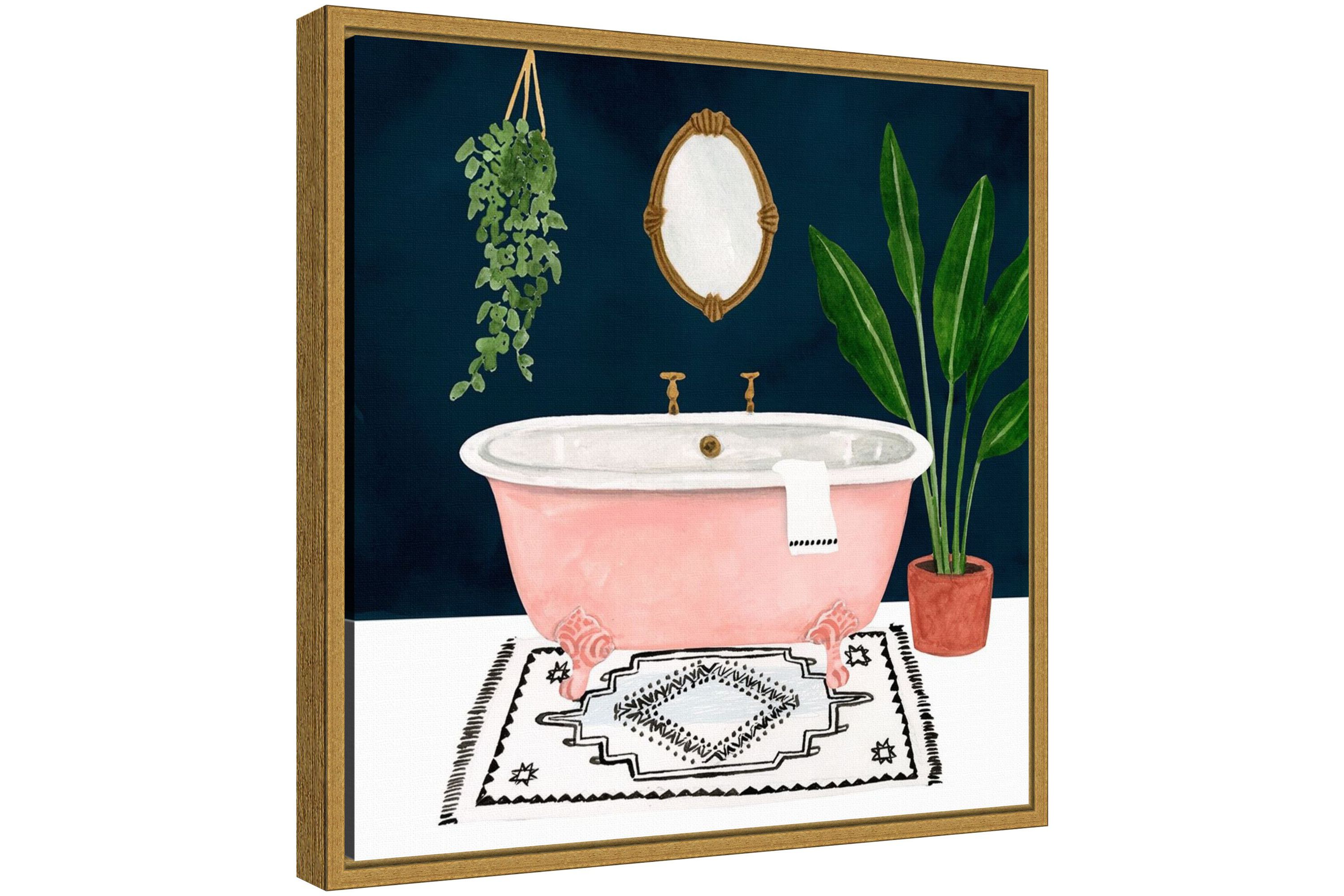 Boho Bath II Framed Canvas Wall Art Print