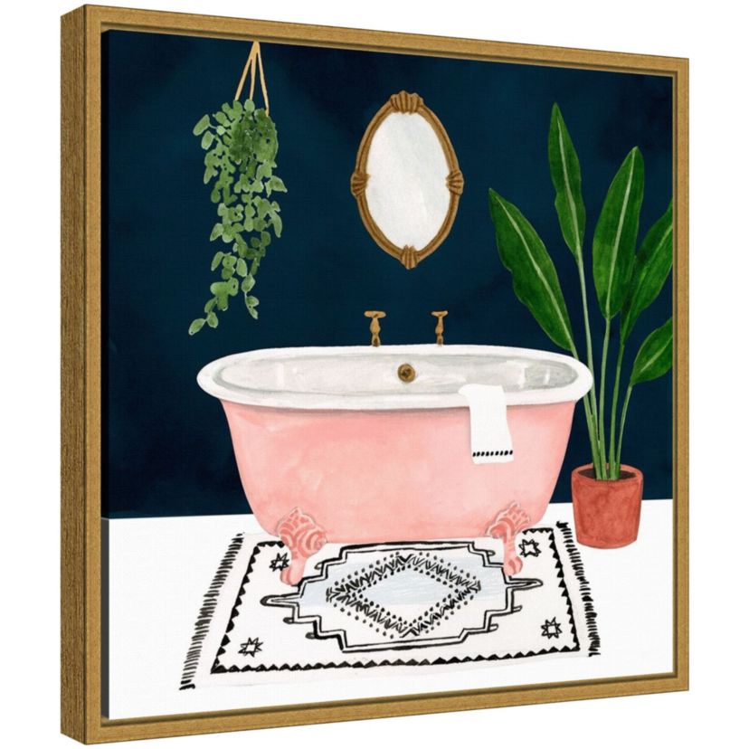 Boho Bath II Framed Canvas Wall Art Print