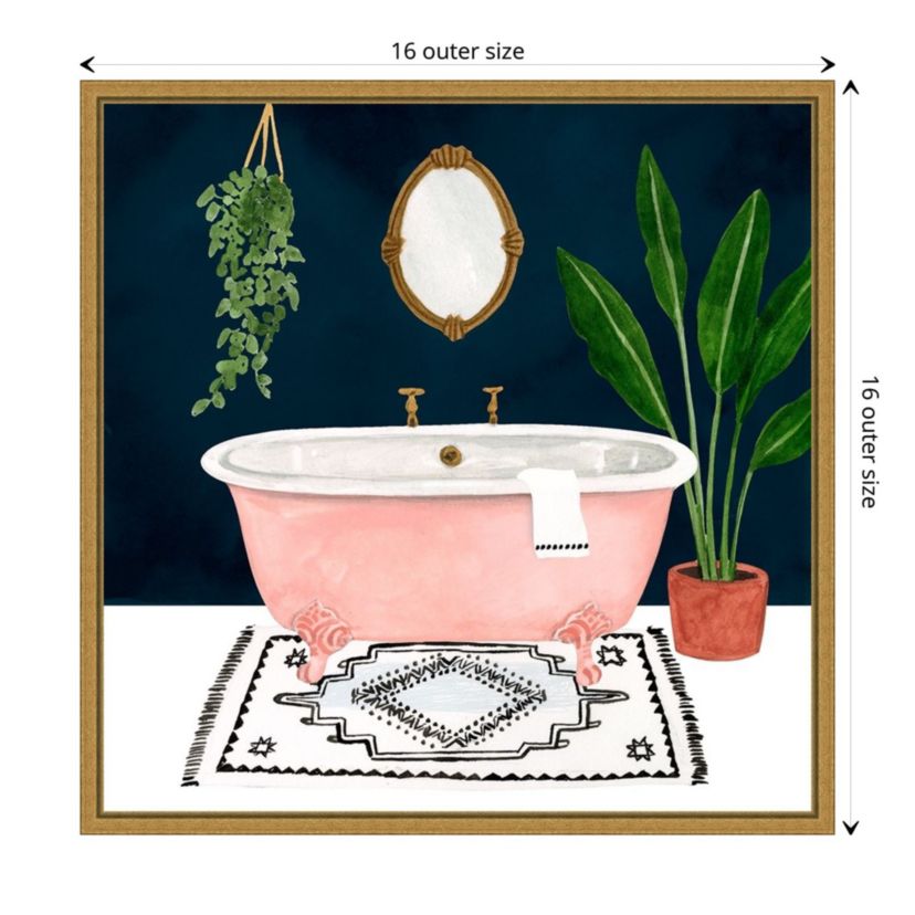 Boho Bath II Framed Canvas Wall Art Print