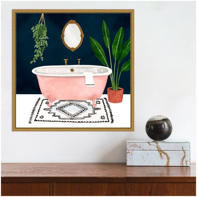 Boho Bath II Framed Canvas Wall Art Print