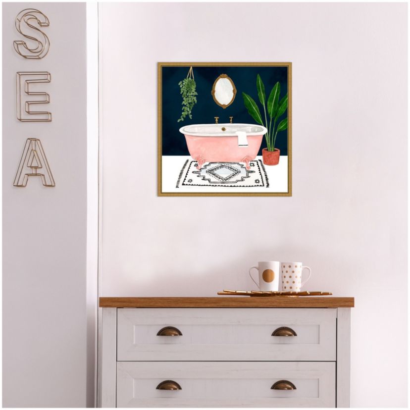 Boho Bath II Framed Canvas Wall Art Print