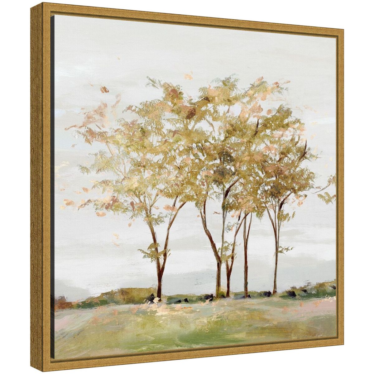 Golden Acre Wood (Trees) Framed Canvas Wall Art Print