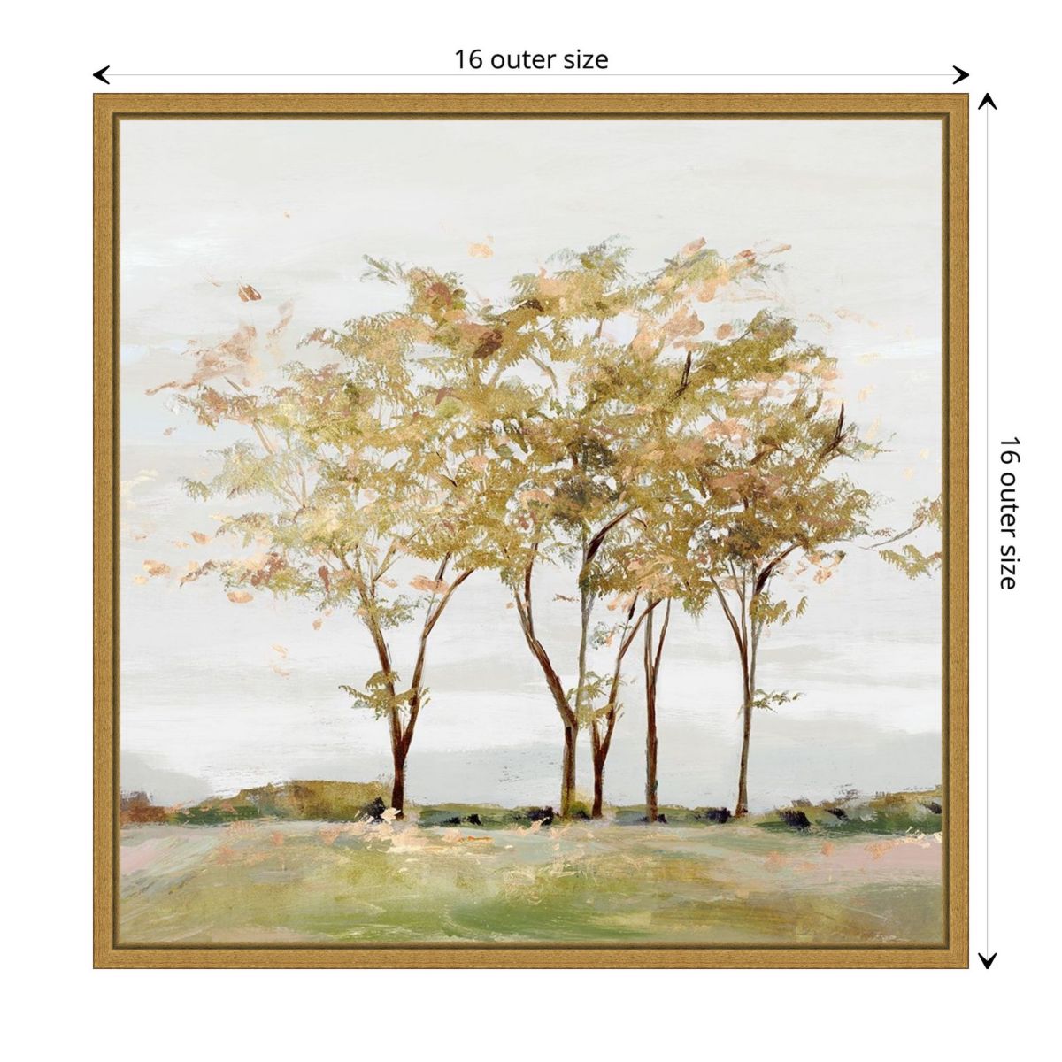 Golden Acre Wood (Trees) Framed Canvas Wall Art Print