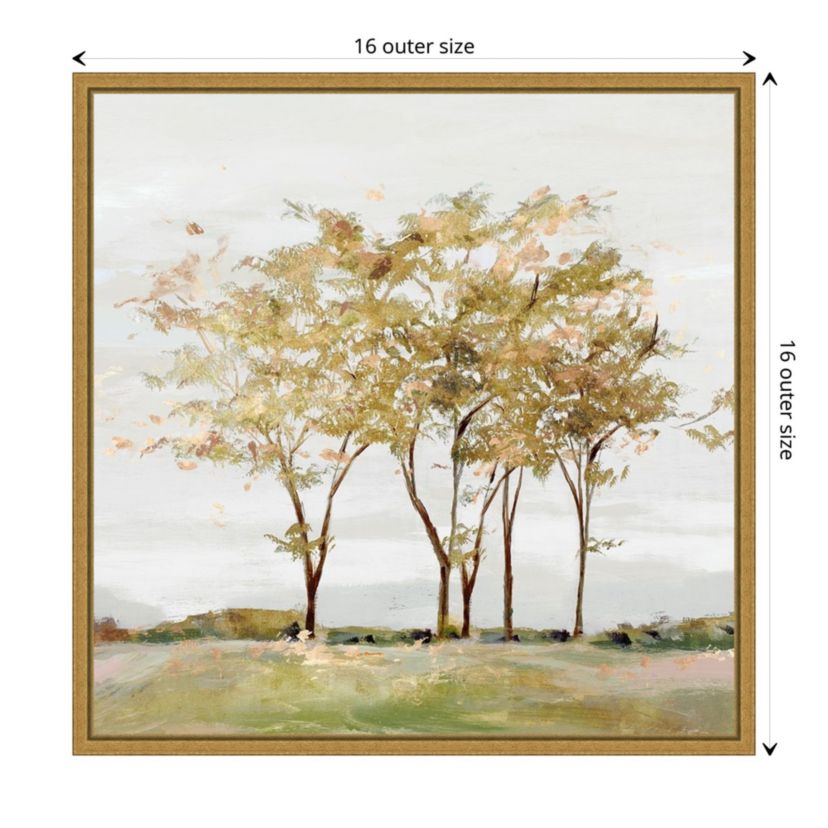 Golden Acre Wood (Trees) Framed Canvas Wall Art Print