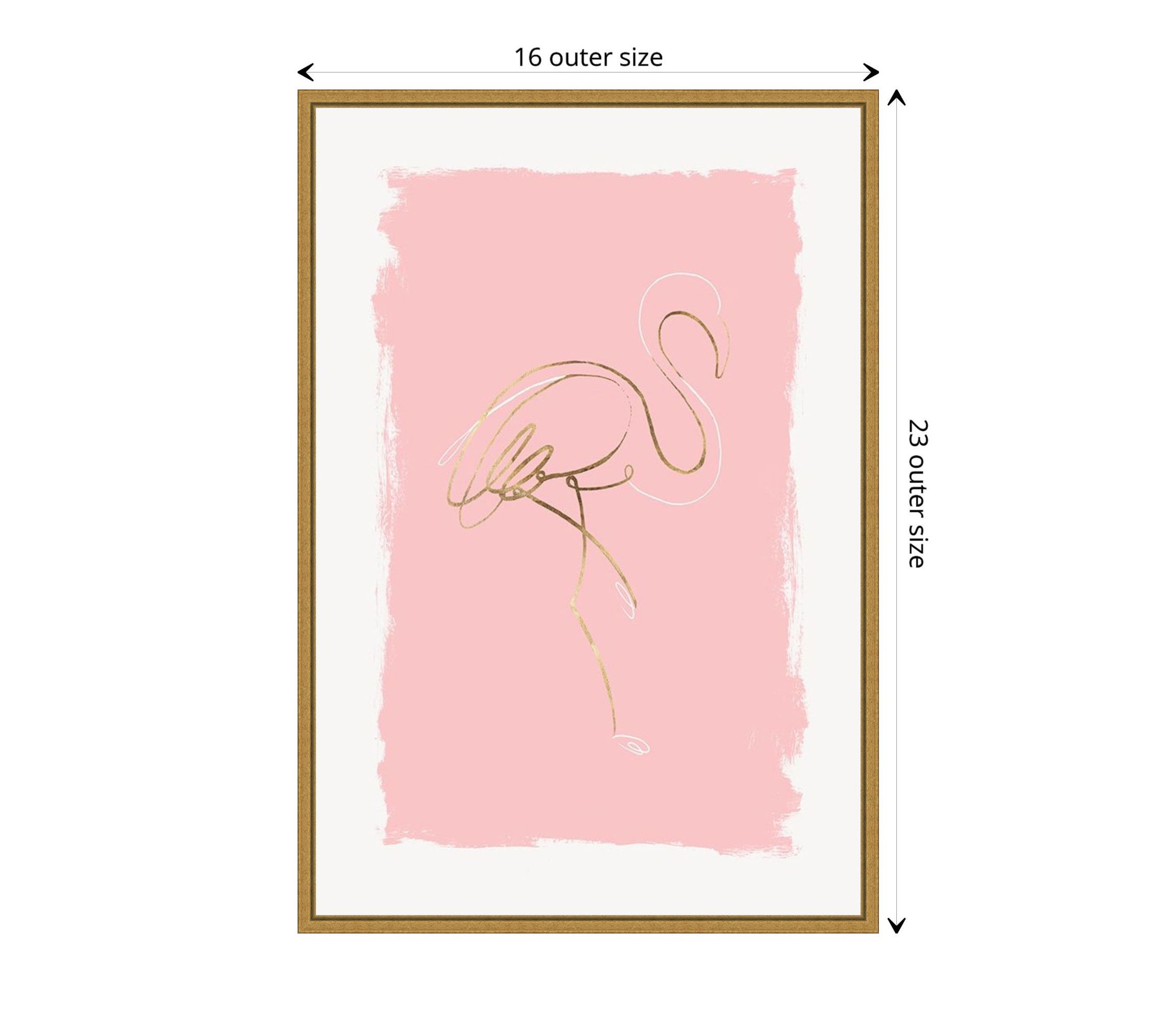 Graceful Bird I (Flamingo) Framed Canvas Wall Art Print