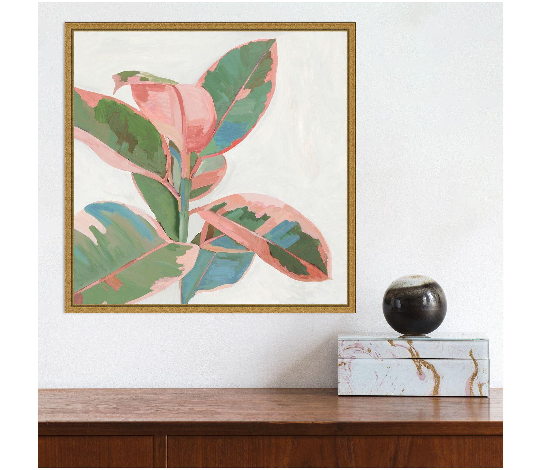 Pink Ficus I Framed Canvas Wall Art Print