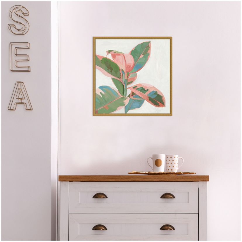 Pink Ficus I Framed Canvas Wall Art Print