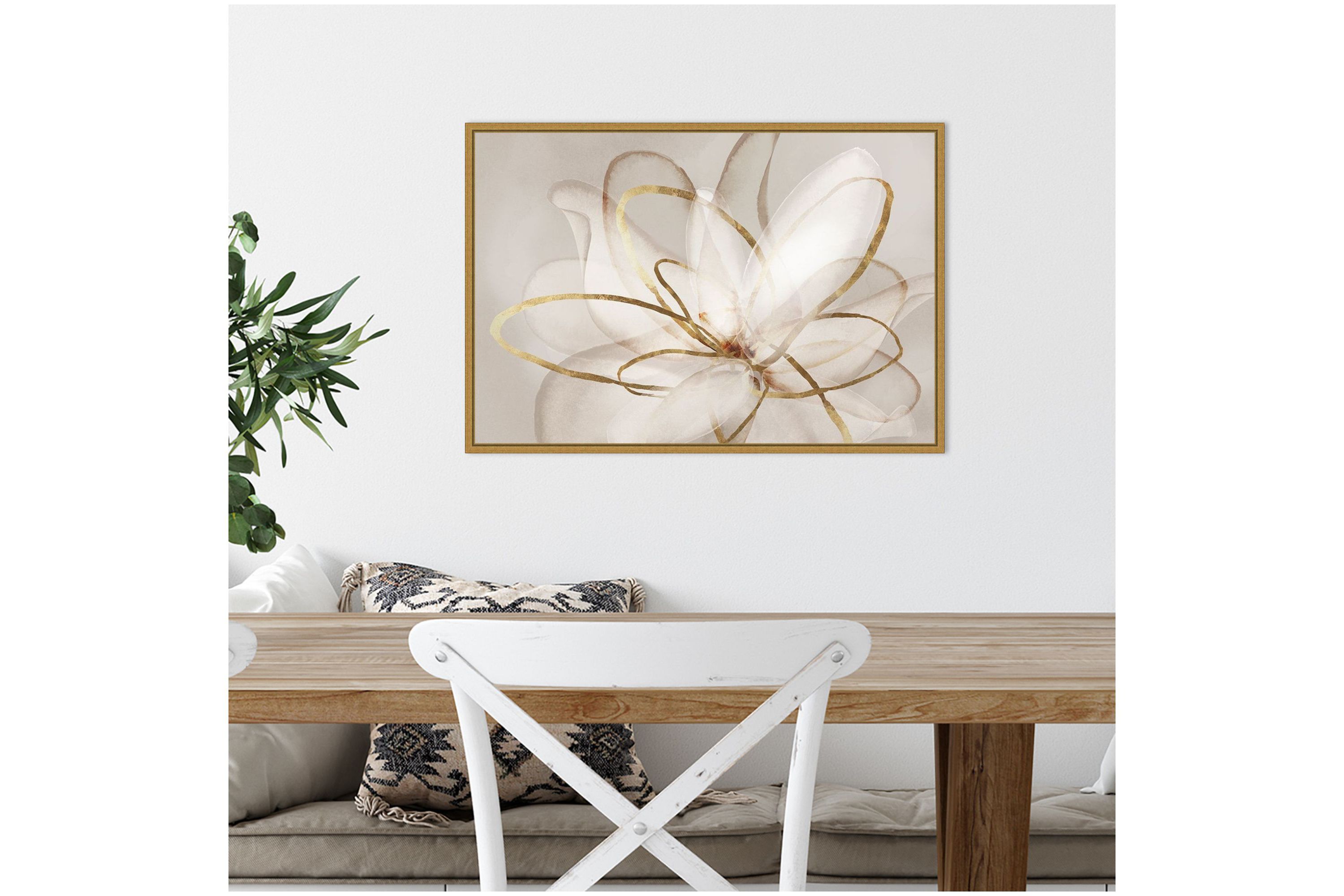 Transparent Beauty III (Floral) Framed Canvas Wall Art Print