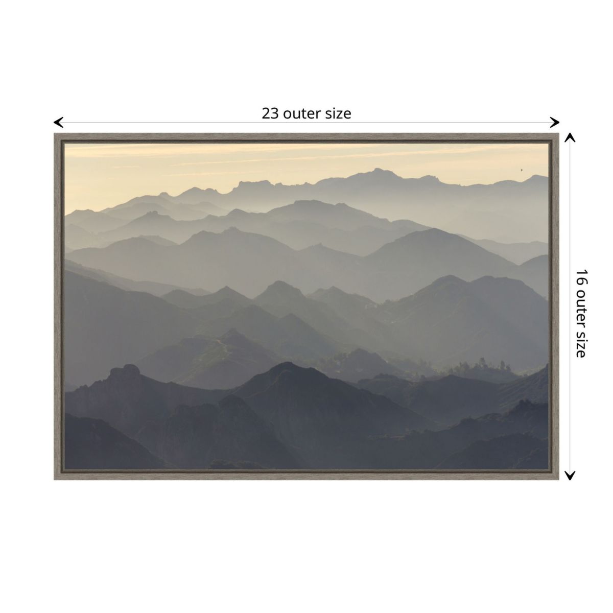 Santa Monica Mountains Framed Canvas Wall Art Print