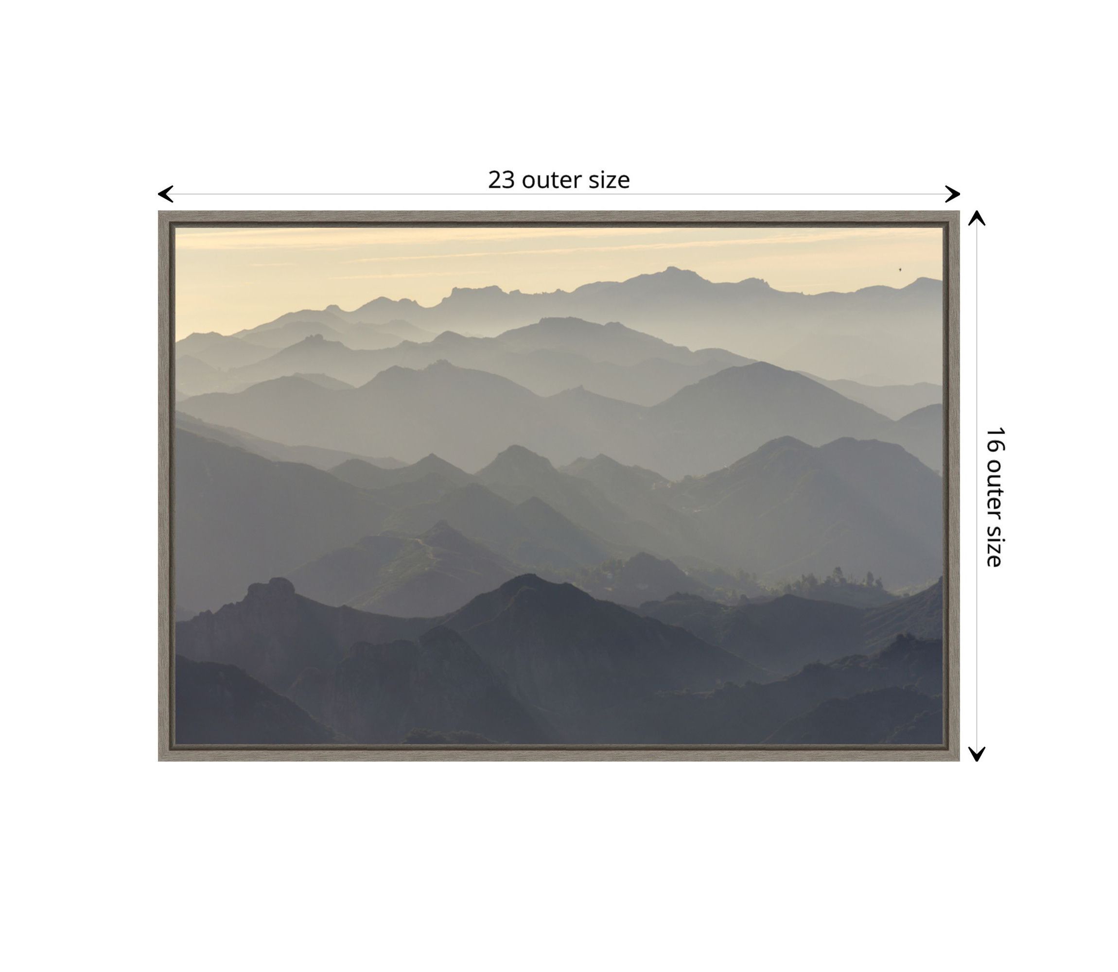 Santa Monica Mountains Framed Canvas Wall Art Print