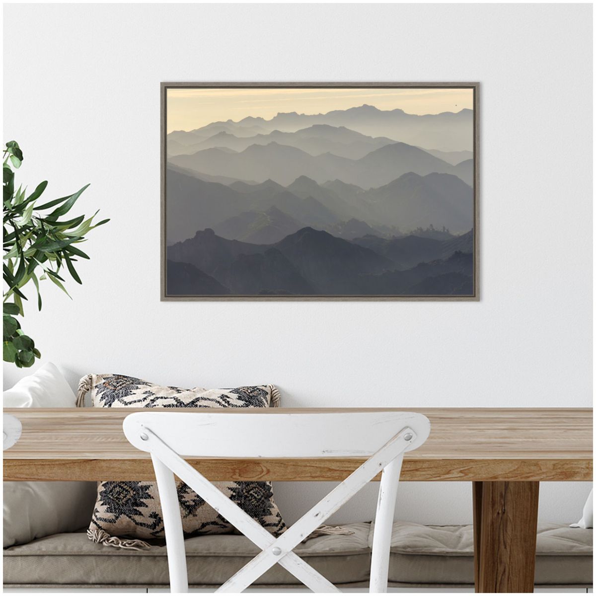 Santa Monica Mountains Framed Canvas Wall Art Print