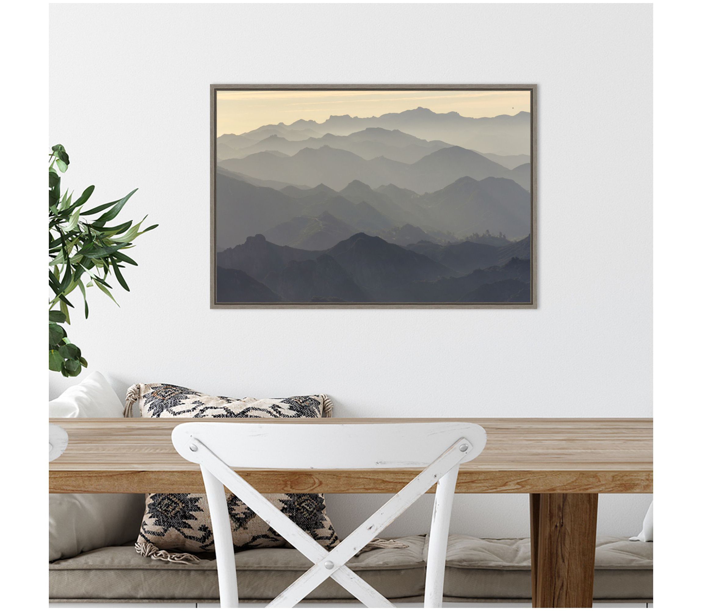 Santa Monica Mountains Framed Canvas Wall Art Print