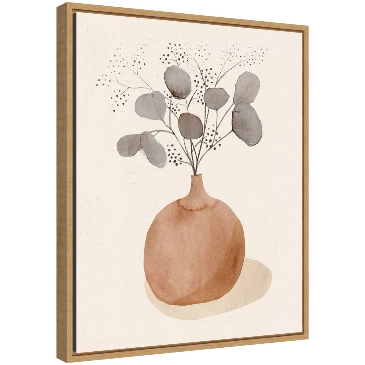 La Planta I (Floral Vase) Framed Canvas Wall Art Print